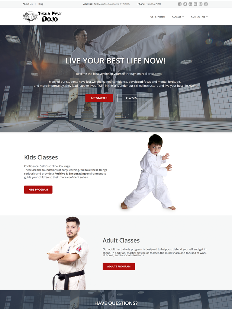 Karate Websites | Martial Arts Website Design