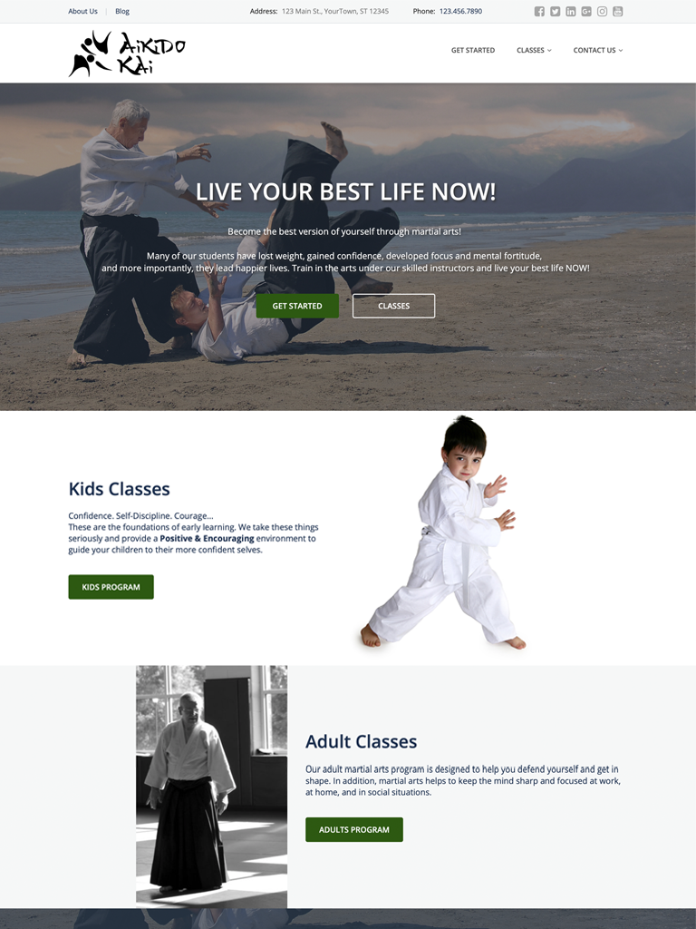 Aikido Websites Martial Arts Website Design